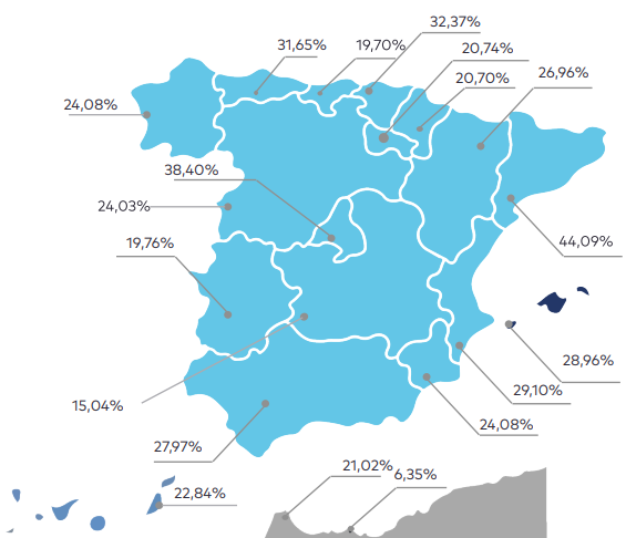 Mapa de la actividad cloud en España por comunidades autónomas: Cataluña, Madrid y País Vasco lideran la adopción